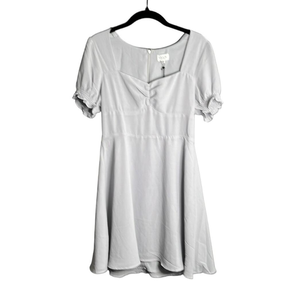 Le Lis Gray A Line Short Sleeve Dress Medium